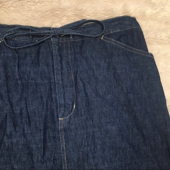 Vintage Faded Glory High Waisted Denim Maxi Skirt Size 10 Dark Wash - Picture 4 of 7